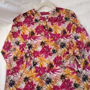 White Birch Floral Blouse - Pink and Yellow